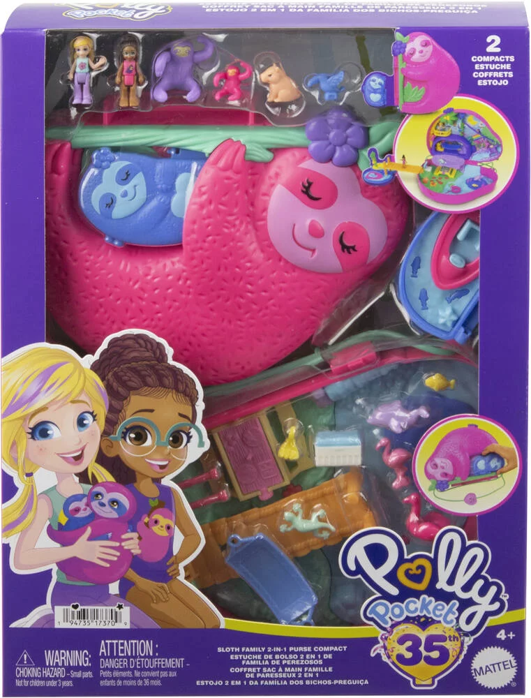 POLLY POCKET - COFFRET 2 EN 1 LA FAMILLE DES PARESSEUX