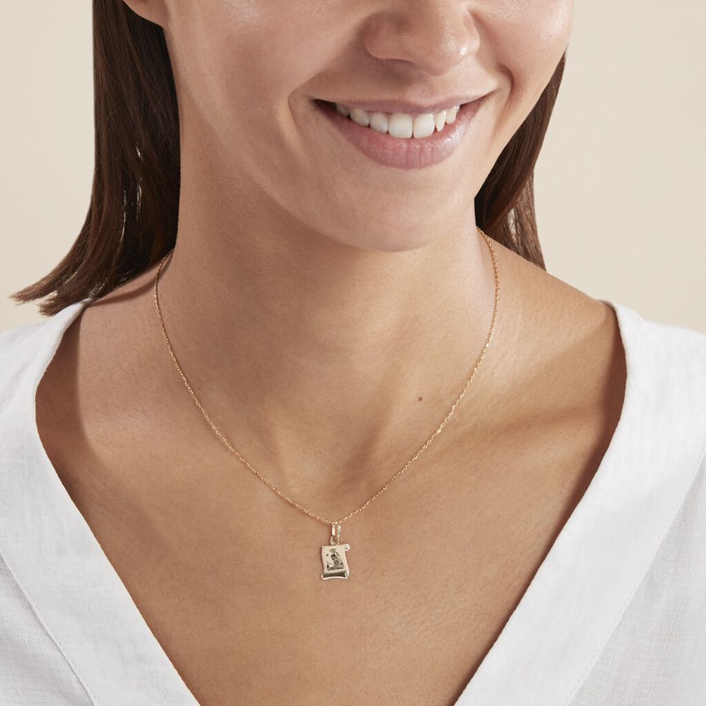 Pendentif Lamie Zodiaque Parchemin Or Jaune