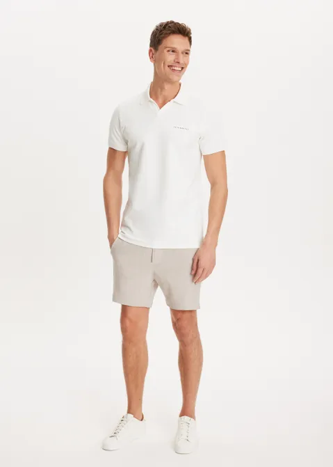 Korte broek melange zand (ZAND)