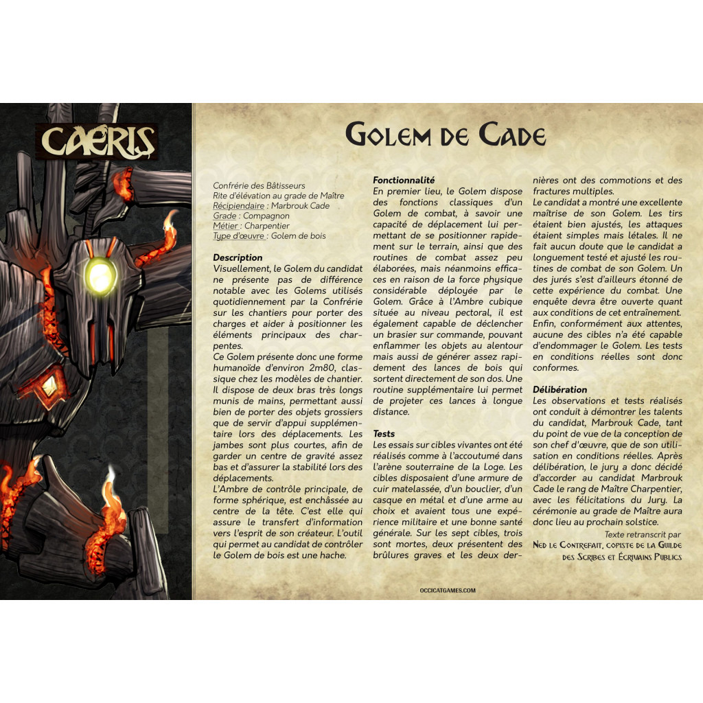 Caeris : Starter La Confrérie des bâtisseurs