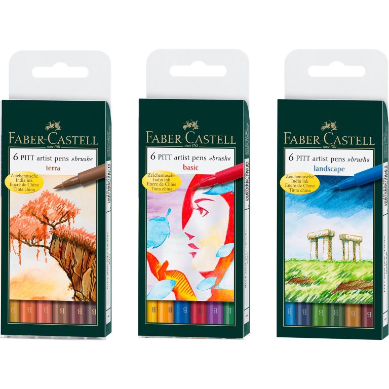 Faber-Castell Pitt Artist Pen B, 6er-Set