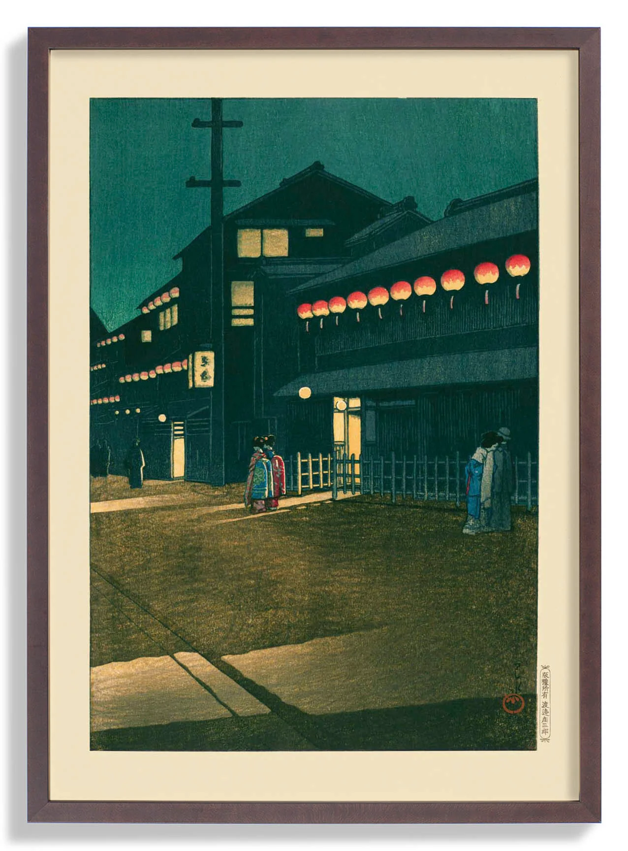 Souemoncho Nacht Kunstdruck von Hasui