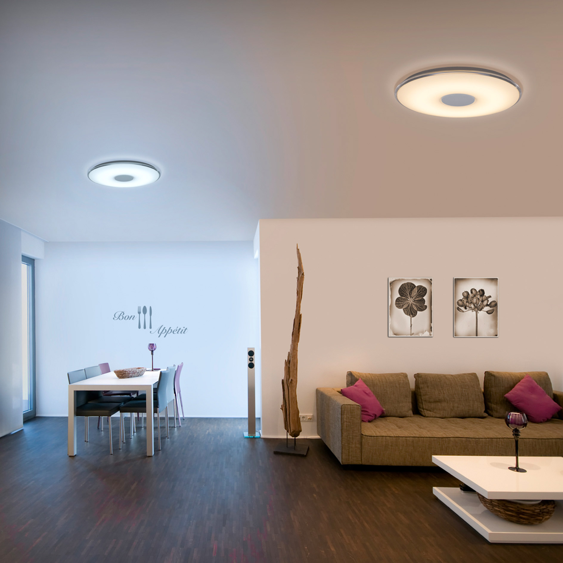 LED-Deckenleuchte - weiß - Farbwechsel - mit Fernbedienung - Ø 60 cm
