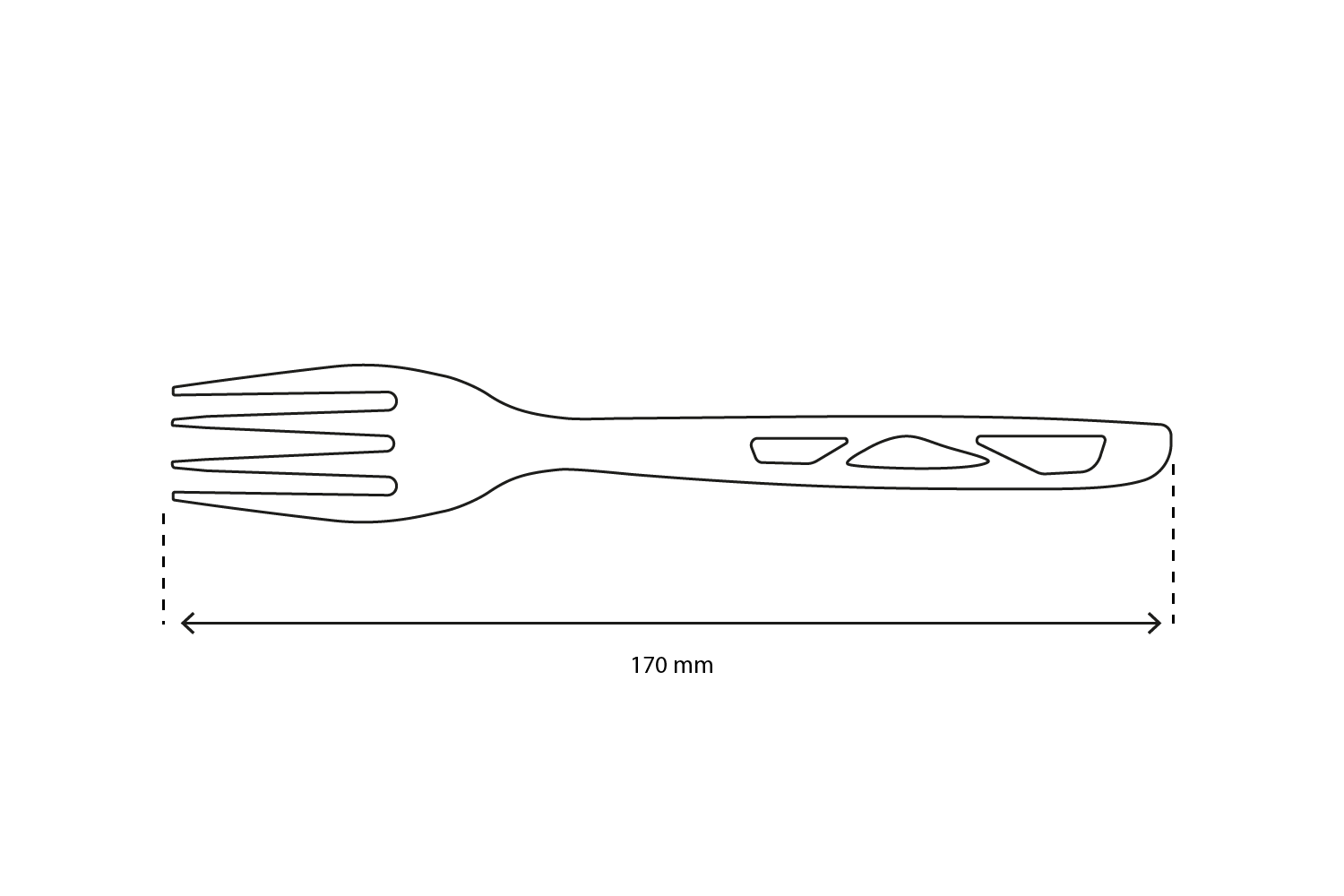 Herbruikbare vork 170mm CPLA zwart BIO