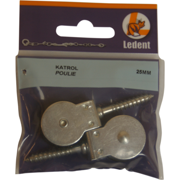 Katrol draaibaar wiel polypropyleen 25 mm 2 stuks