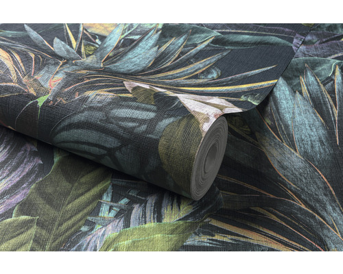 Vliesbehang 173301 Tropische bladeren groen
