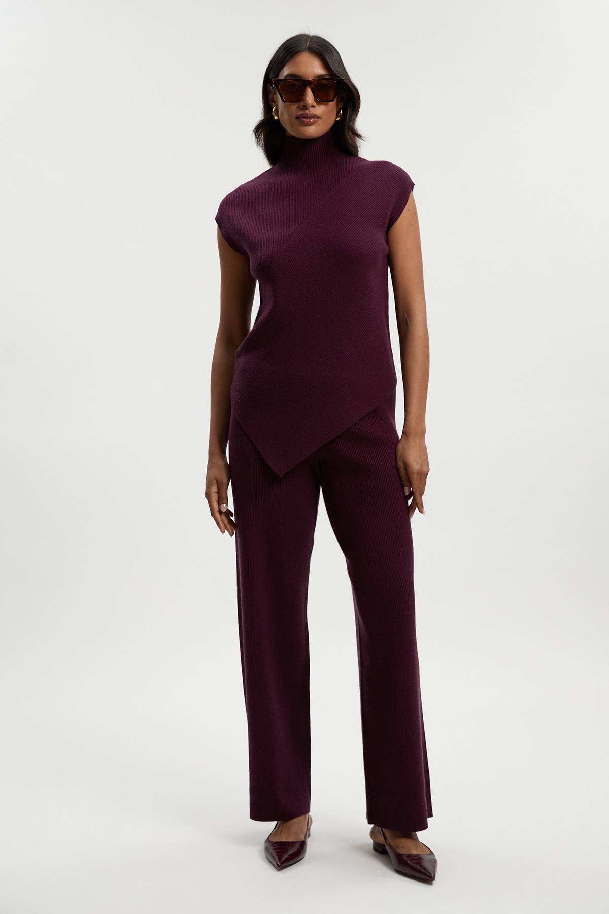 KarenMillen Pantalon Tricoté Côtelé Décontracté