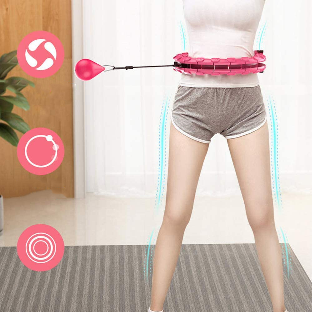 (Ø38cm) Magic Smart Hula Hoop Fitness Reifen Bauchtrainer für Erwachsene (24 Abnehmbare Segmente) - Violett