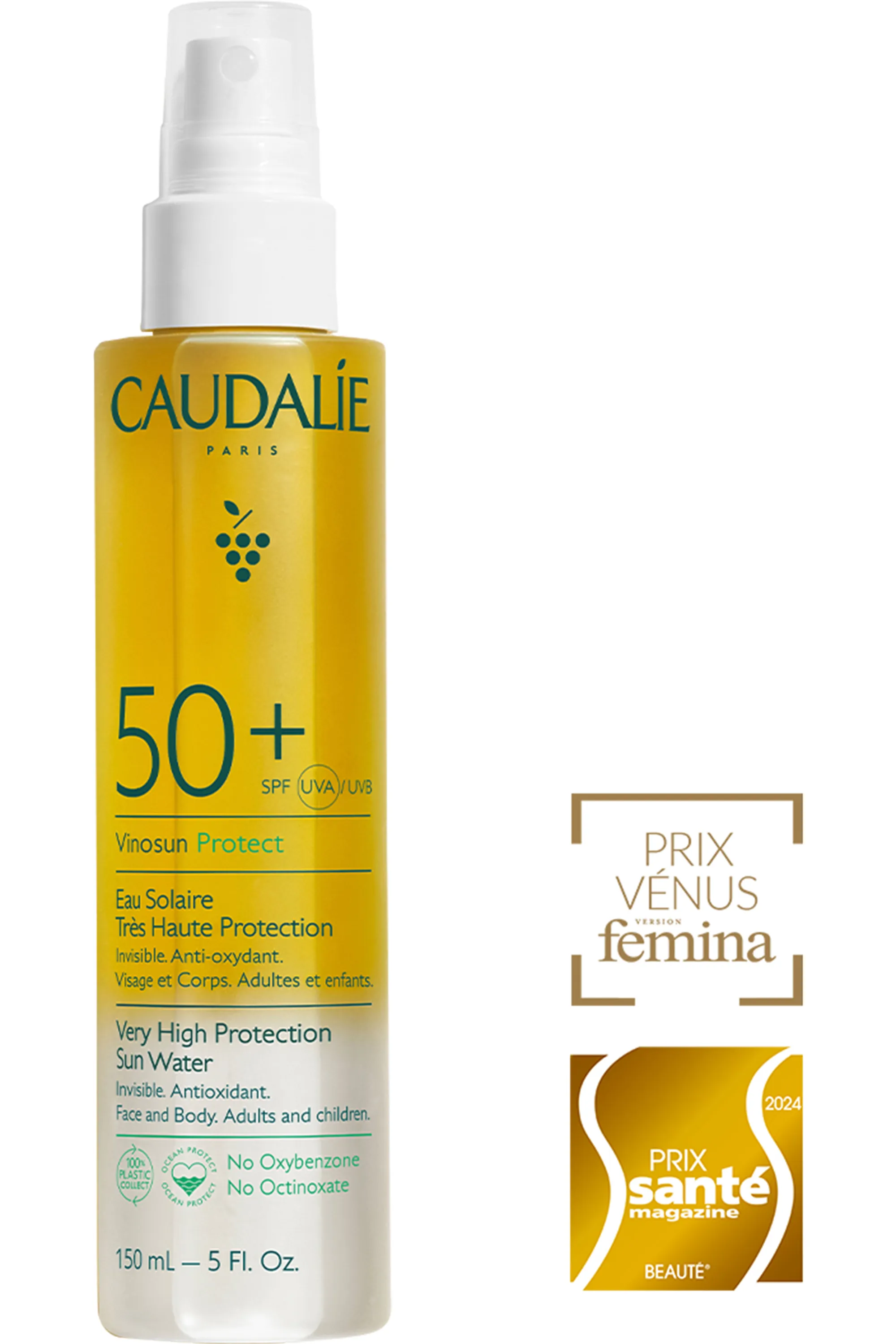 Caudalie Eau solaire très haute protection SPF50+ Vinosun-150 ml