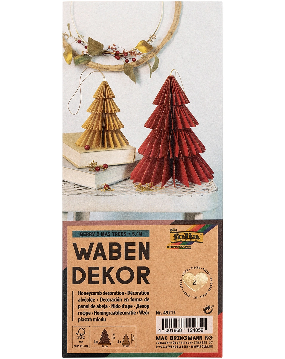Wabendekor BERRY XMAS TREES 2-teilig