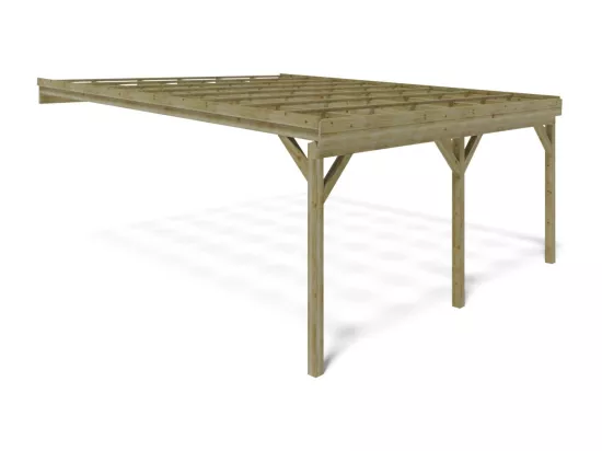 Carport, abri de voiture 5,80x5,06 m - 29 m2 - adossé  - CAR23 - ALTANKA