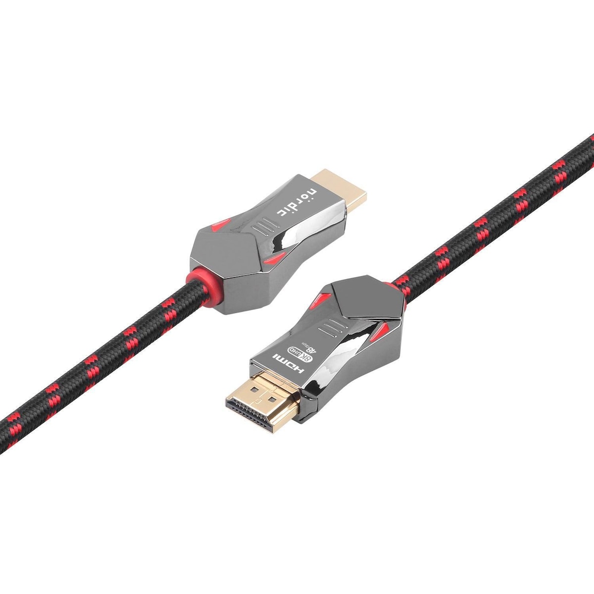 NÖRDIC-SERTIFISERT KABLER 2m Ultra High Speed ​​​​HDMI 2.1 8K 60Hz 4K 120Hz 48Gbps Dynamic HDR eARC VRR Nylonflettet kabel Gullbelagte kontakter