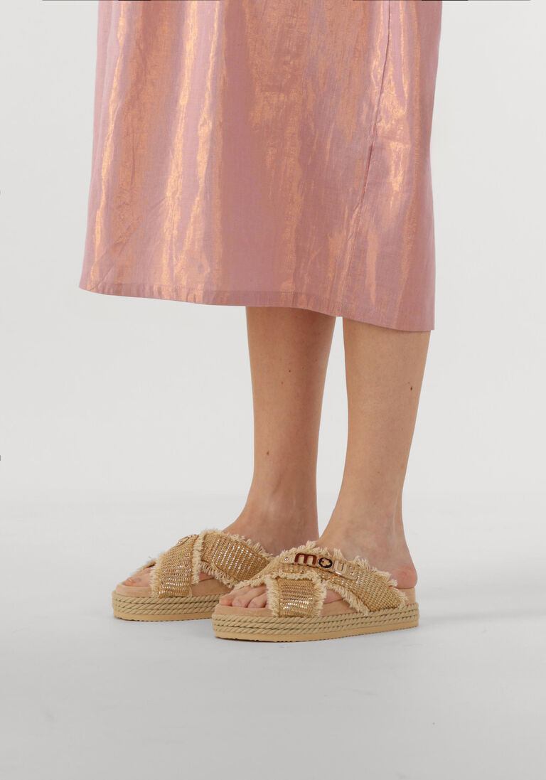 beige mou slippers criss-cross
