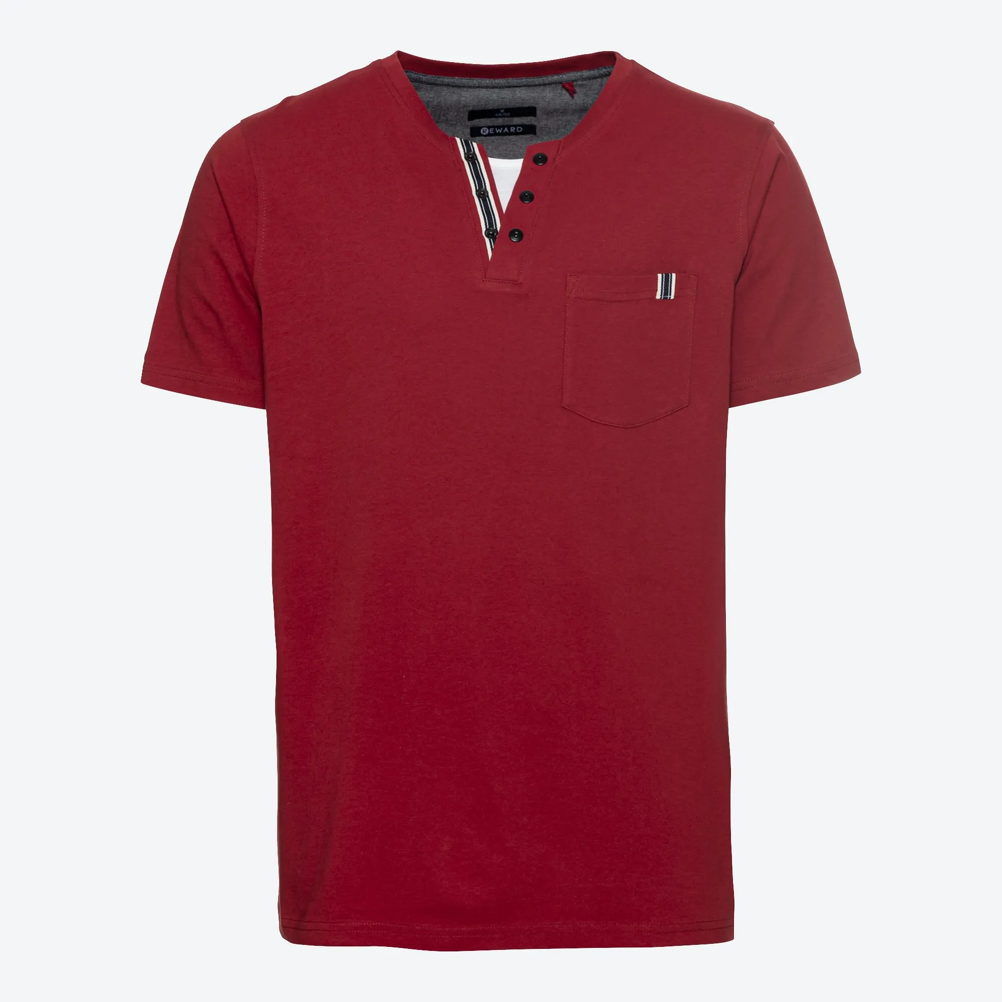 Herren-T-Shirt mit Henley-Kragen