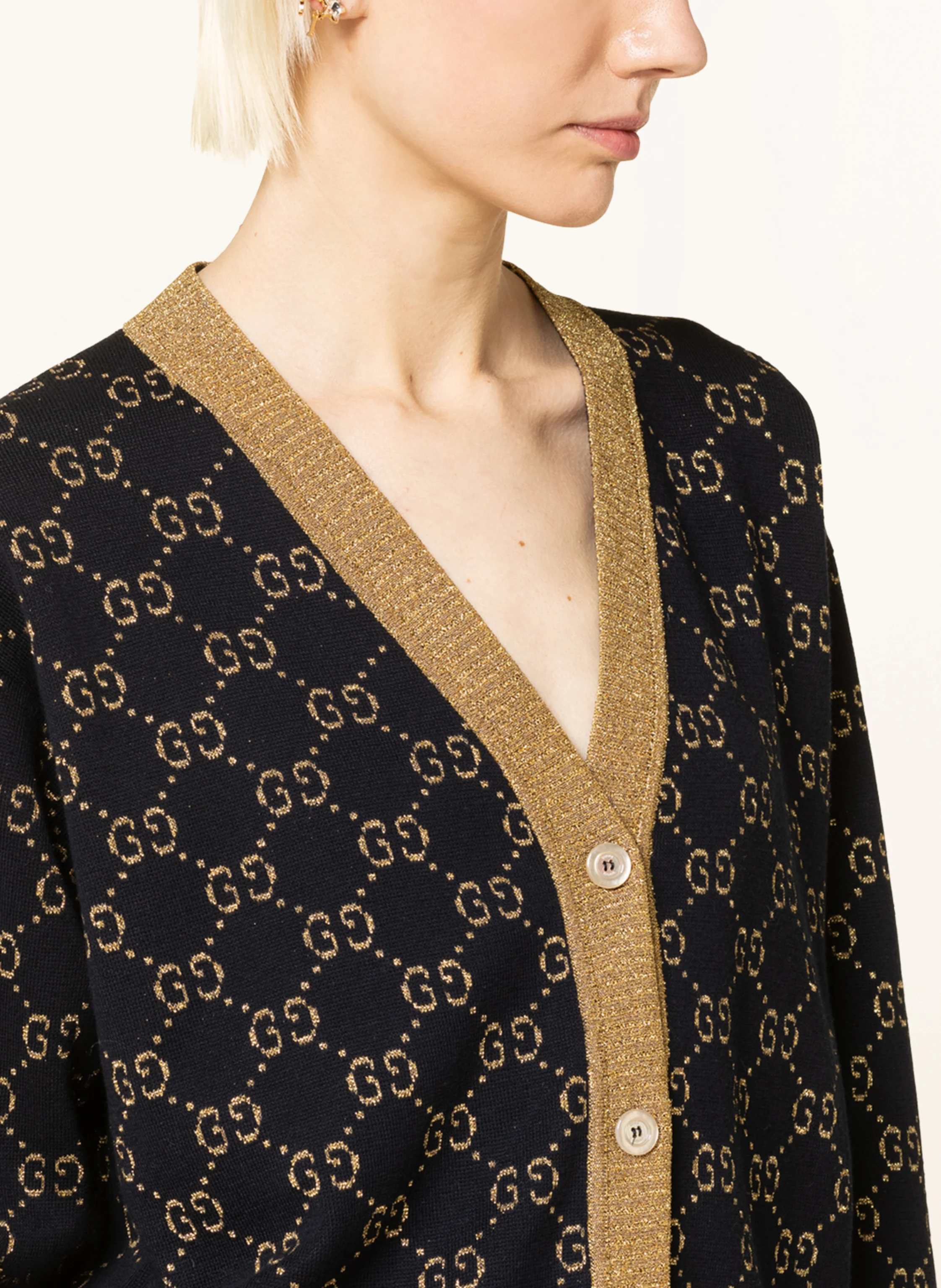 GUCCI Strickjacke GG mit Glitzergarn