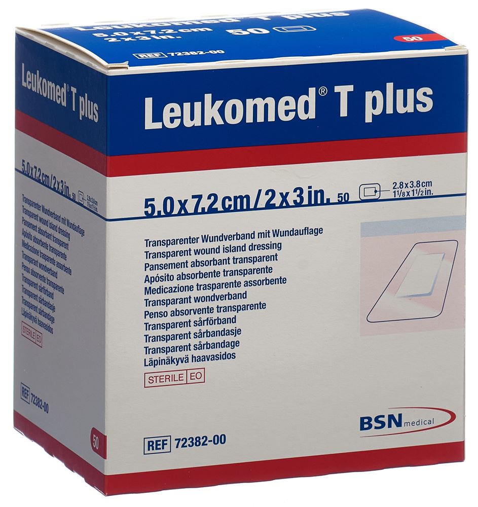 LEUKOMED T plus transparenter Wundverband 7.2x5cm mit Wundauflage 50 Stk