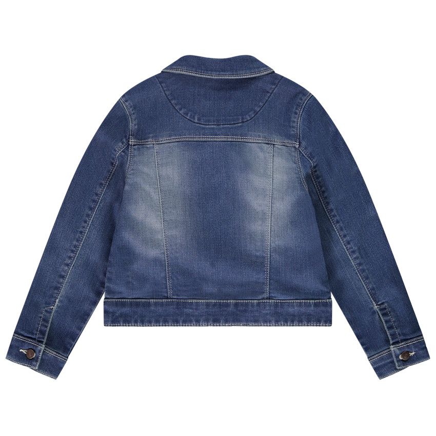 Veste effet jean en molleton avec poches pour fille - Bleu moyen