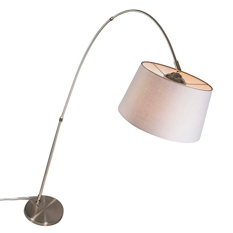 Smart booglamp staal kap grijs incl. WiFi A60 - Arc Basic