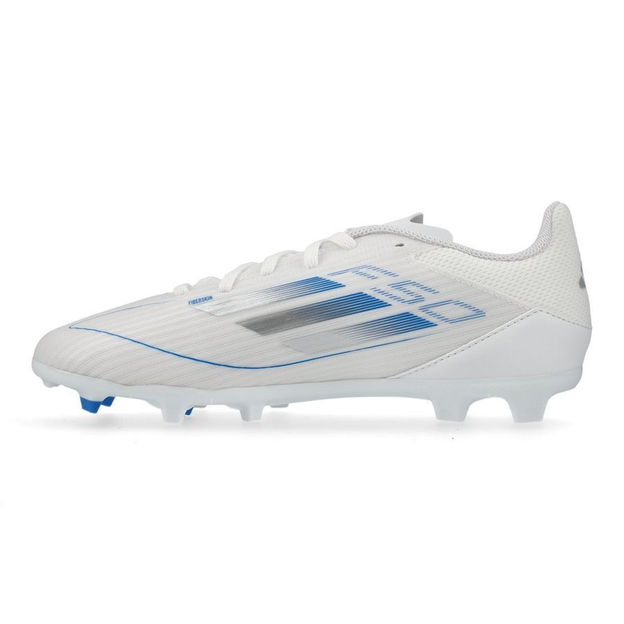 adidas F50 League FG/AG Polar Victory - Blanc/Argenté/Bleu Enfant