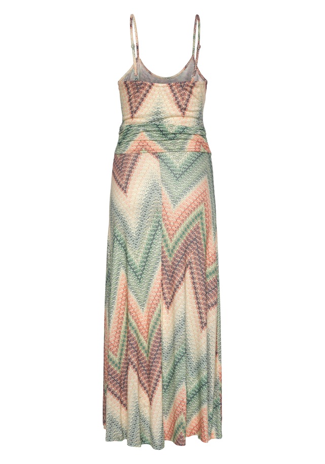 LASCANA Midikleid mit sommerlichem Print und Schlitz, Sommerkleid, Strandkleid