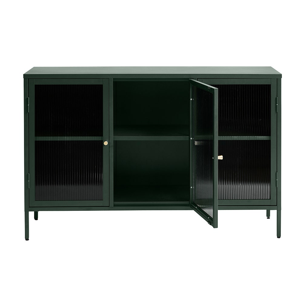 Olivine Katja Sideboard Dressoir Groen - Metaal - Glas - 132 cm