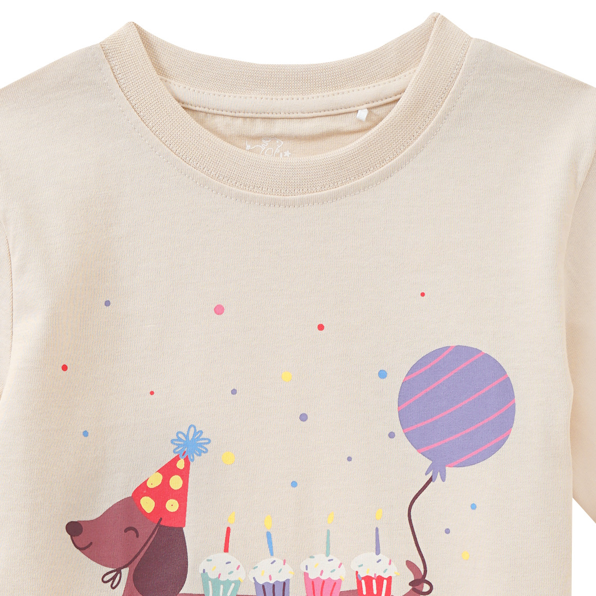 Topolino Kinder T-Shirt mit Geburtstags-Motiv beige