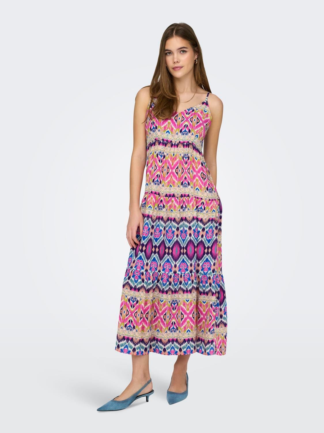 ONLALMA Langes Kleid Pink Cosmos