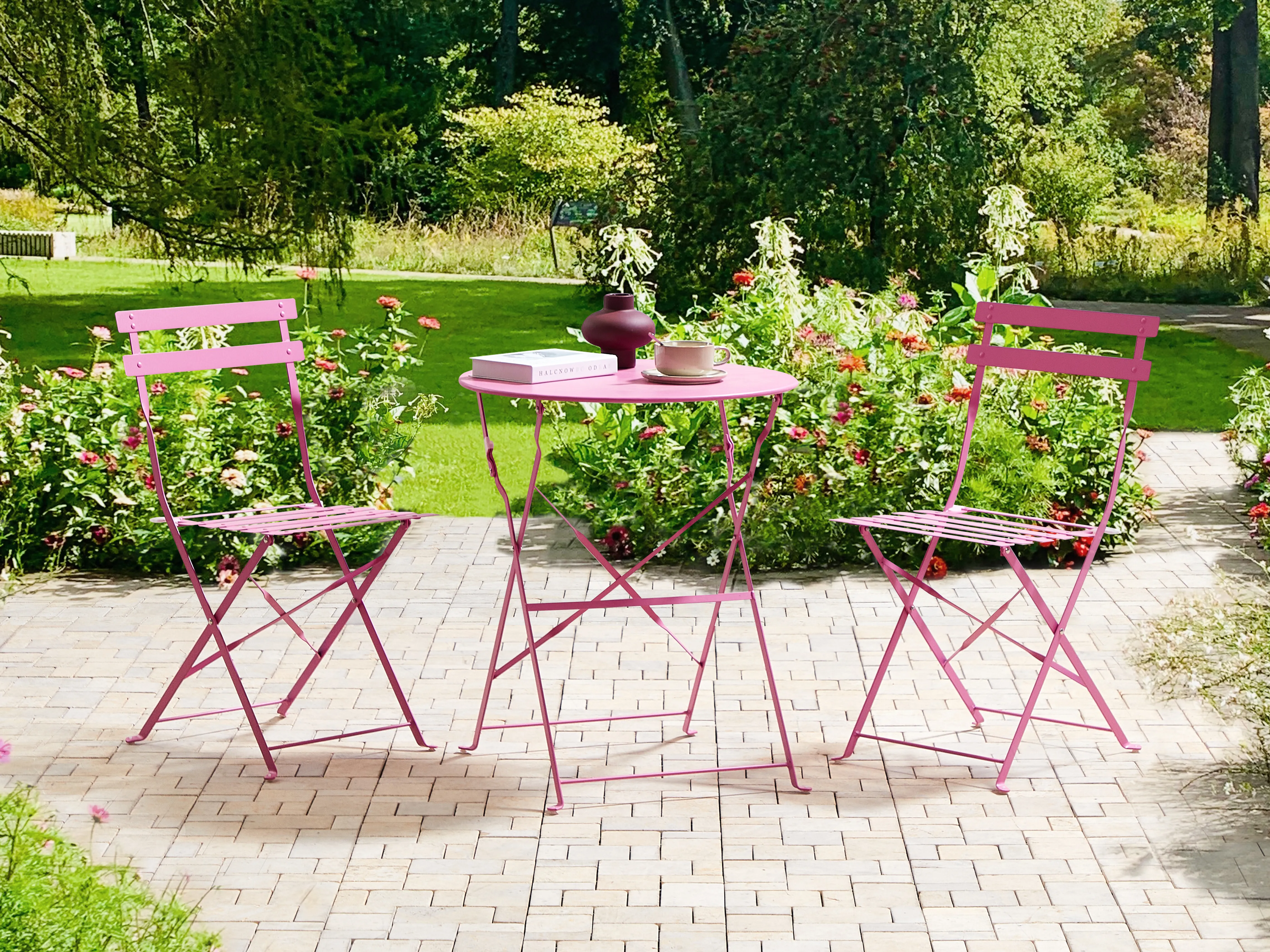 Bistroset inklapbaar FIORI Metaal Roze