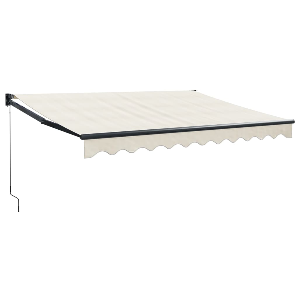 Auvent rétractable crème 3,5x2,5 m tissu et aluminium