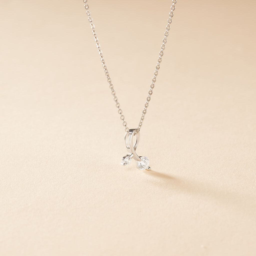 Collier Briaga Argent Blanc Oxyde De Zirconium