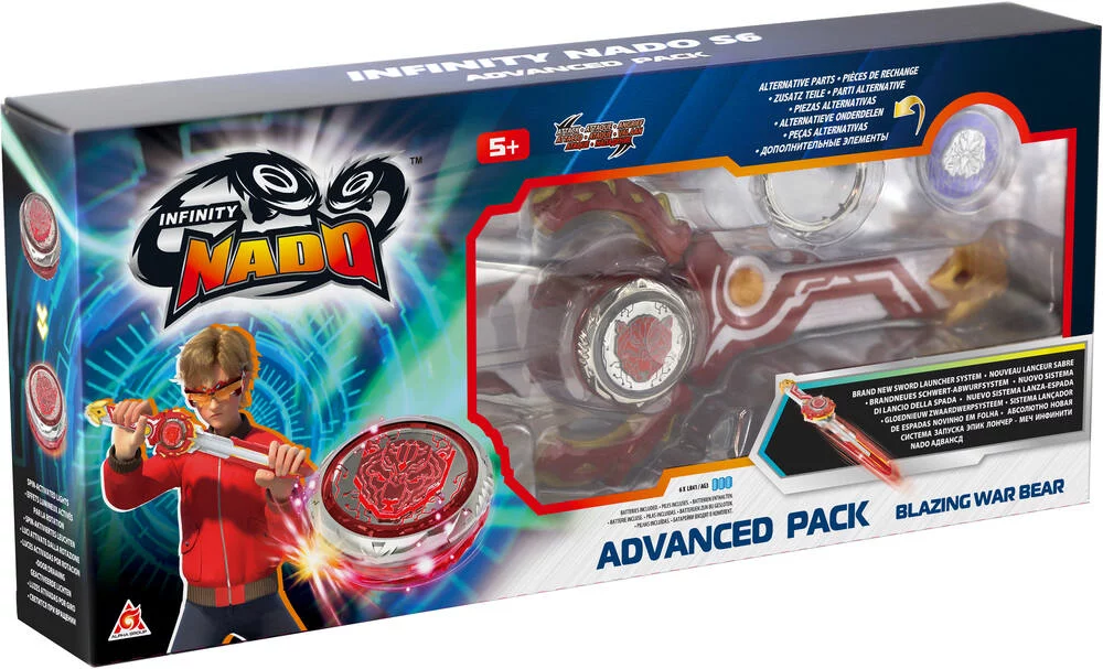 INFINITY NADO VI  -PACK LANCEUR SABRE DELUXE  ET TOUPIE LUMINEUSE