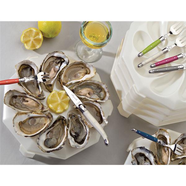 Lot de 6 assiettes de 9 huitres Blanc Nacré