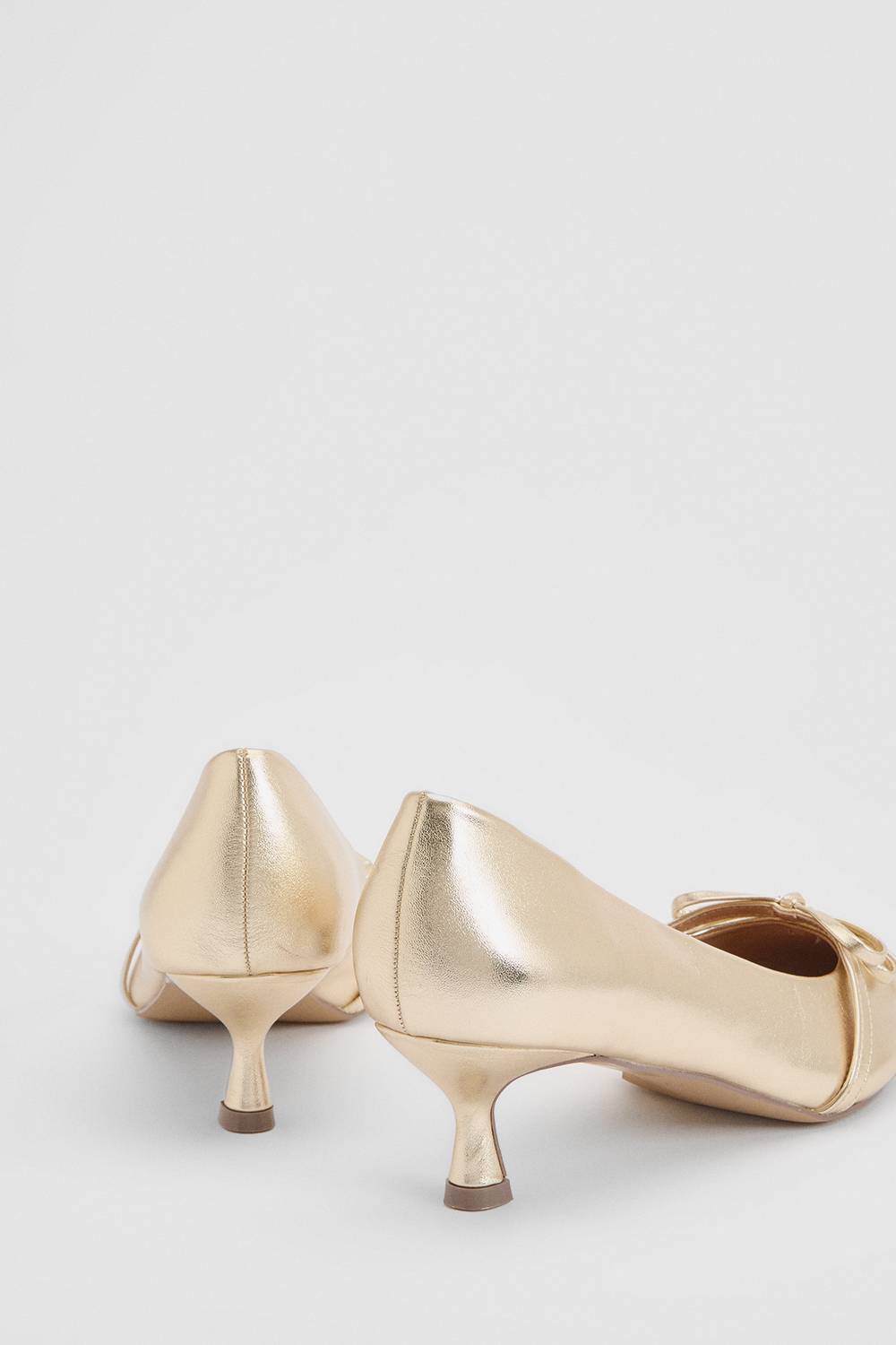 Oasis Rita Escarpins À Talon Bobine En Cuir Métallisé Synthétique Avec Double Nœud Et Bride Mary Jane