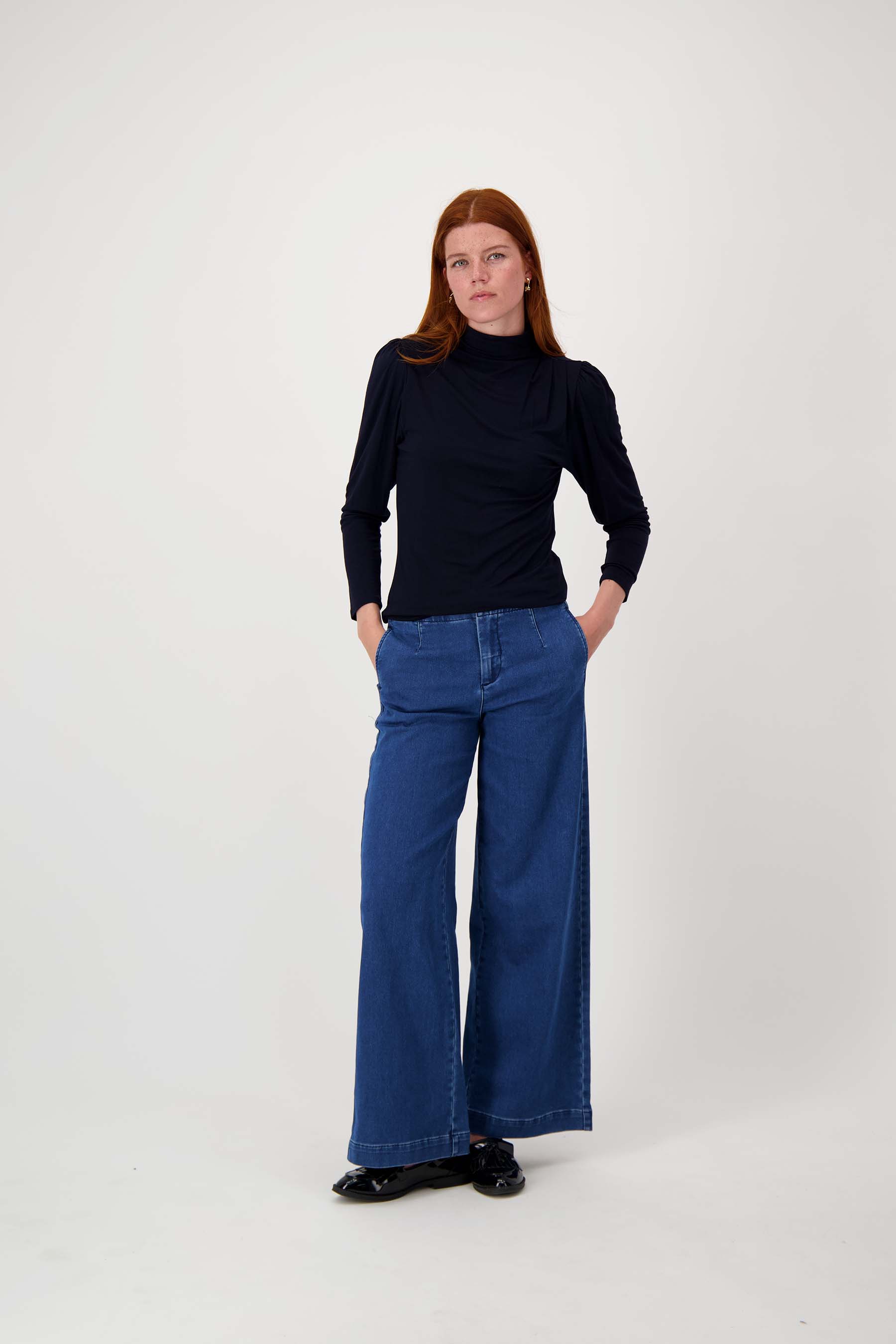 top met plooi detail