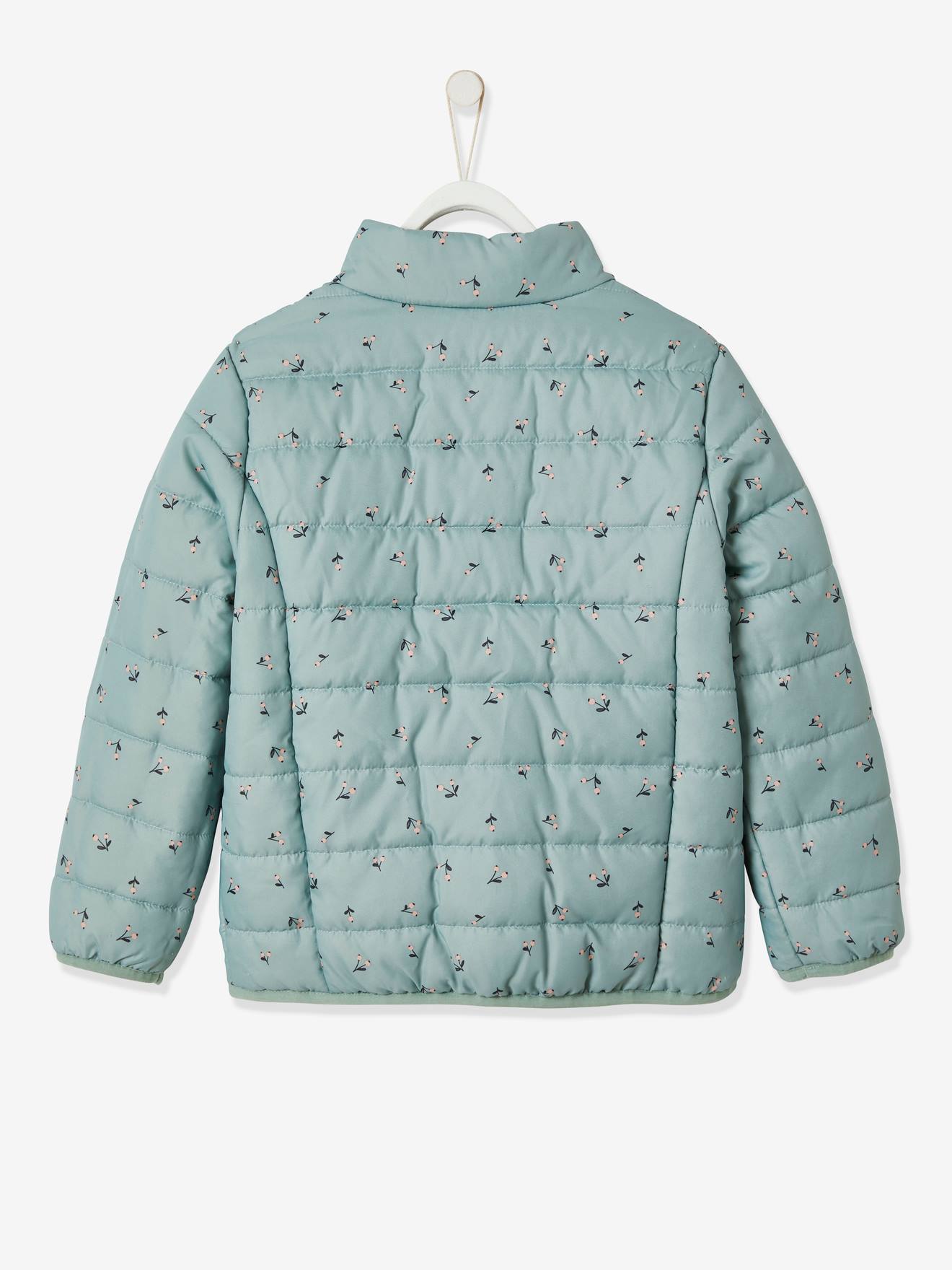 Parka com capuz 3 em 1, jaqueta acolchoada e enchimento de poliéster reciclado, para meninas, rosa escuro liso.