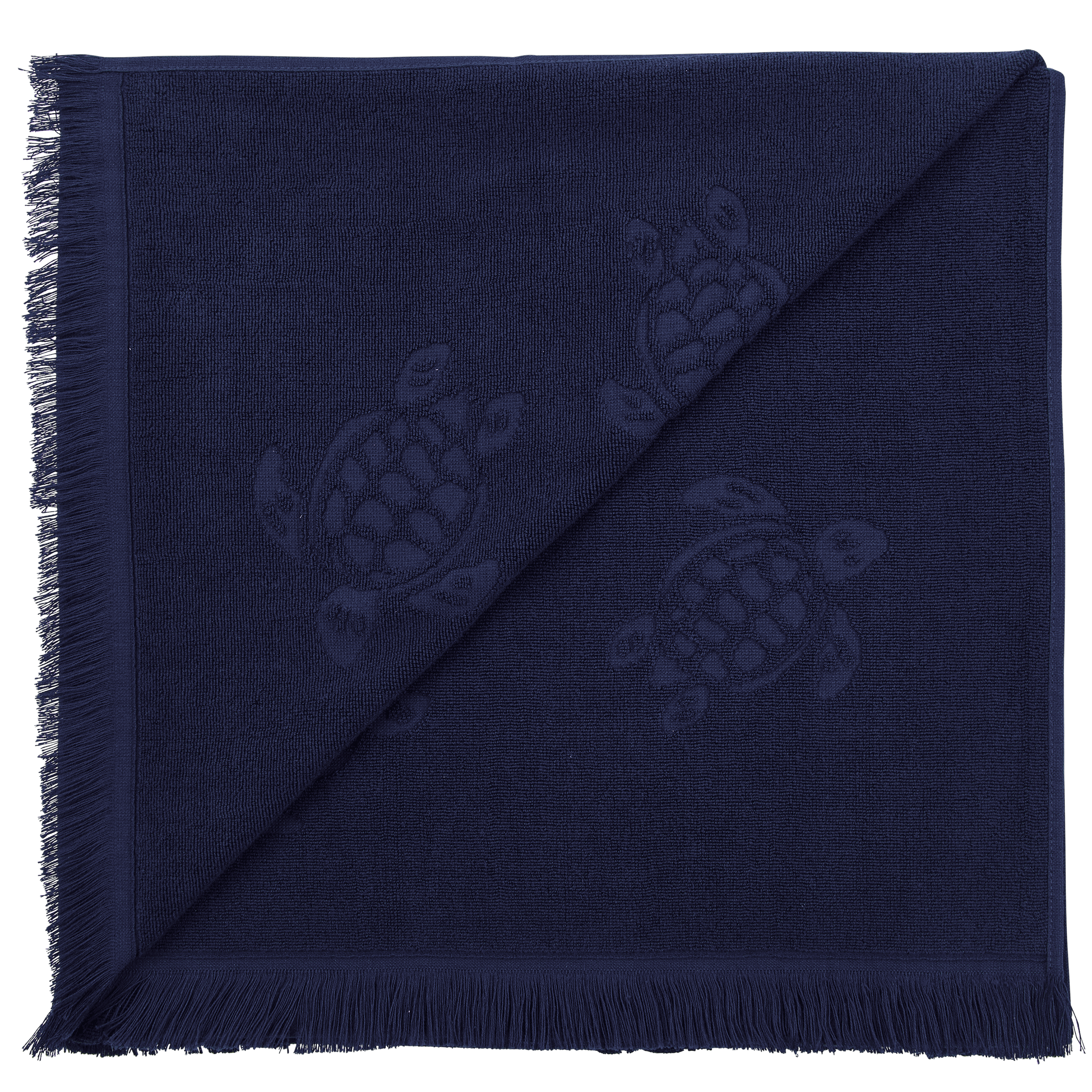 Serviette de Plage Fouta Uni en coton biologique Jacquard Tortues | Serviette Vilebrequin STHU1201