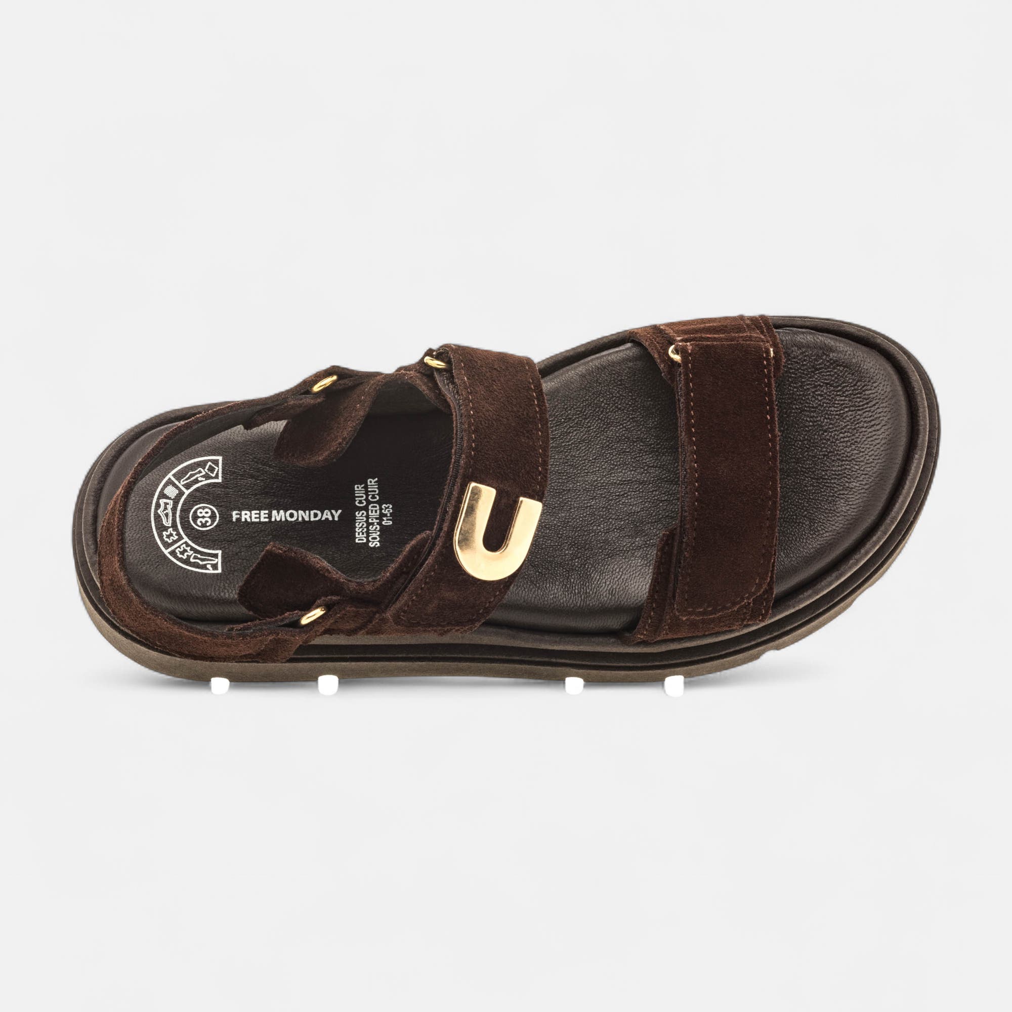 Sandales Femme en cuir marron