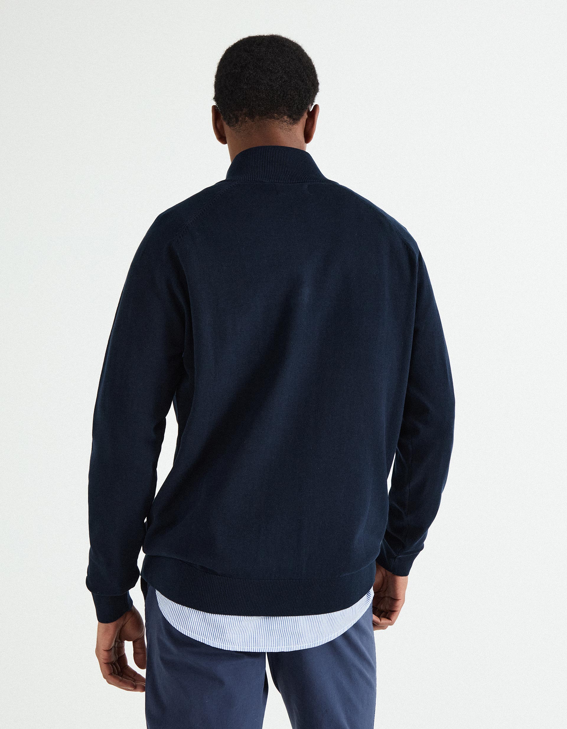 Camisola de Malha Fecho de Correr, Homem, Azul Escuro