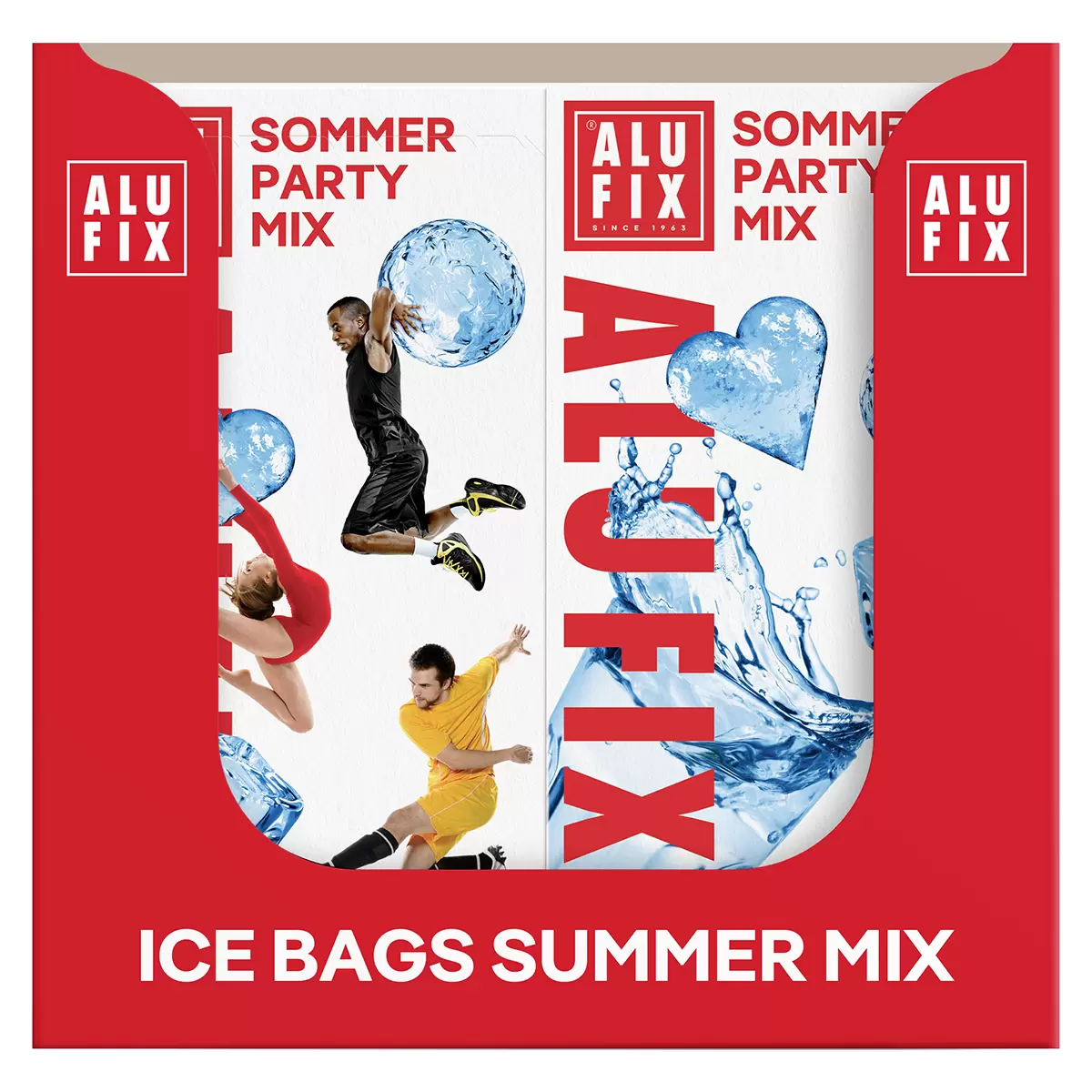 Eiswürfelbeutel Sommer-Mix ALUFIX blau,transparent