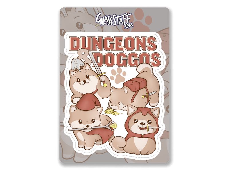 Glass Staff Dungeons & Doggos Sticker Mehrfarbig Aufkleber für RPG-Fans