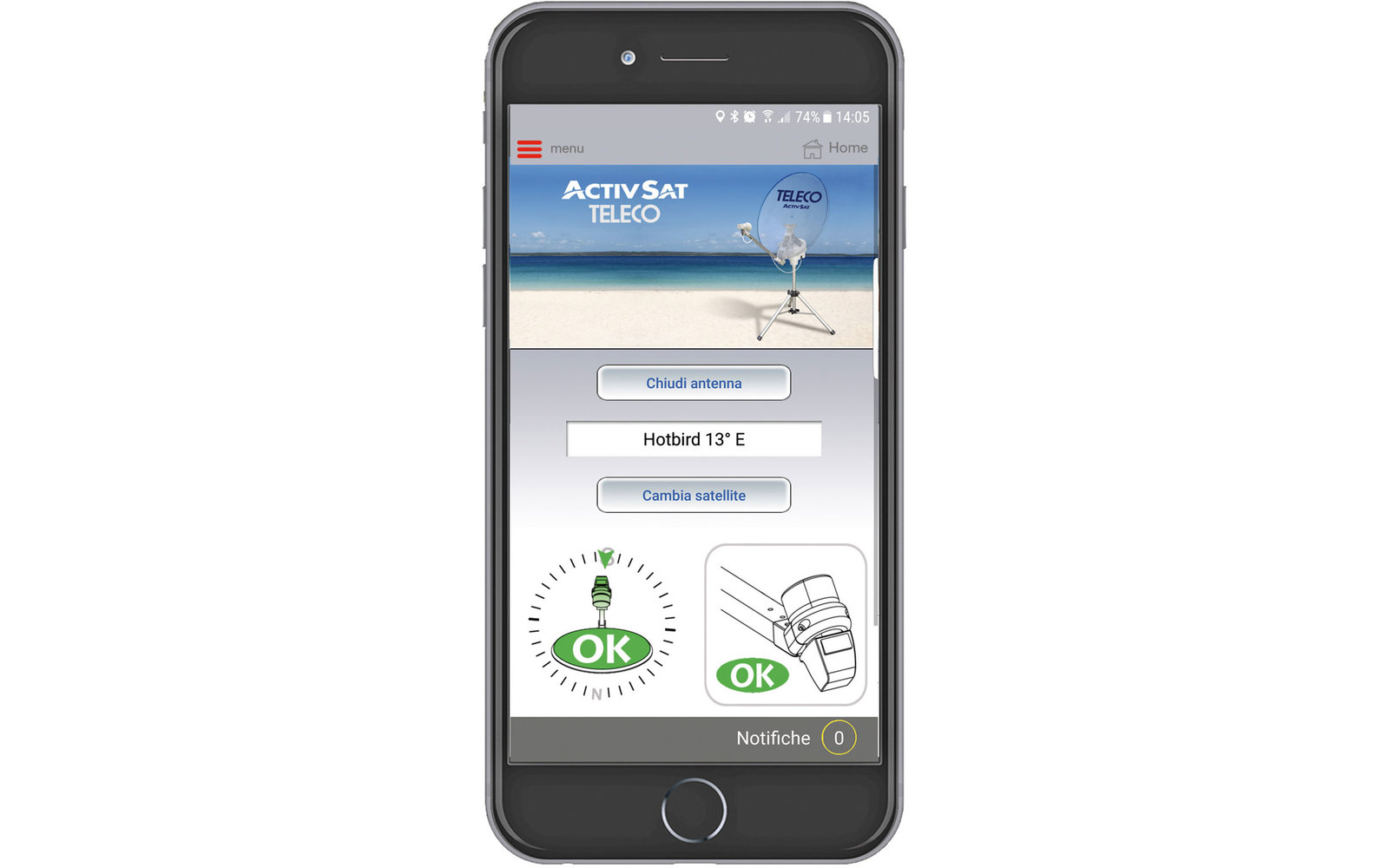 Teleco Activsat Smart Vollautomatische Sat-Anlage 65 cm (Single LNB)