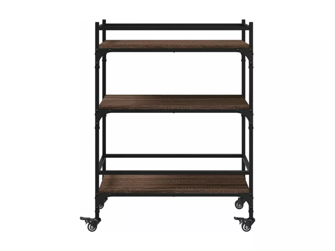 Chariot de cuisine chêne marron 65x40x86,5 cm bois d'ingénierie