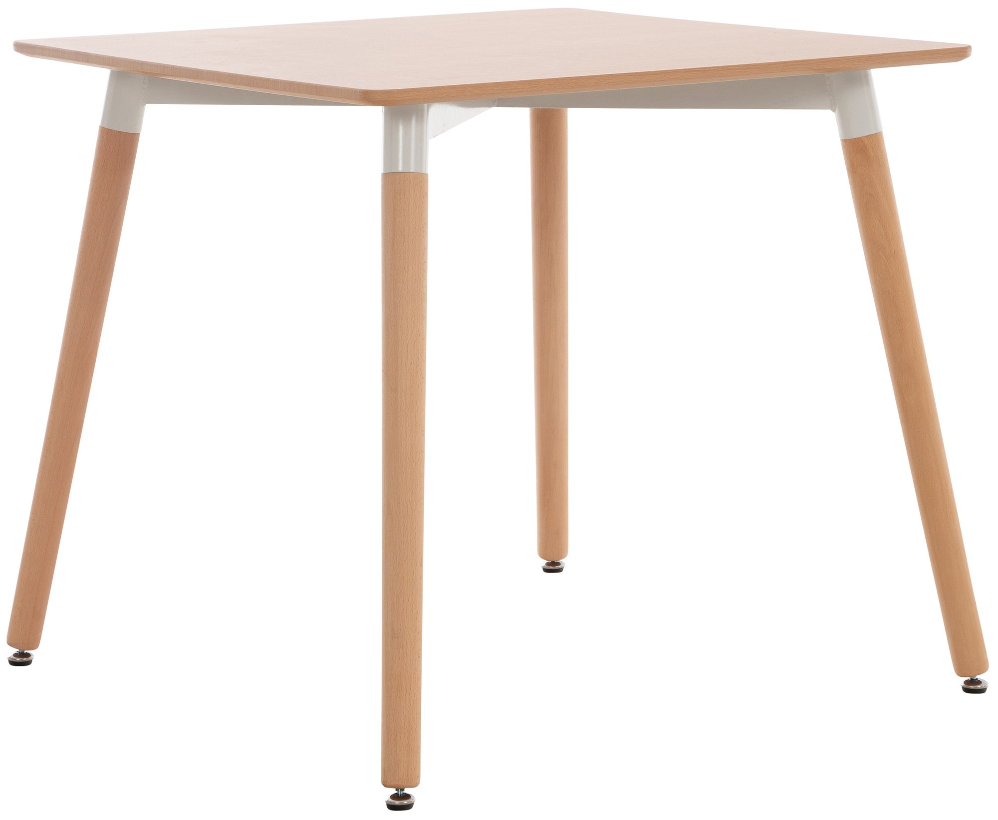 CLP Küchentisch Viborg I Esstisch Im Skandinavischen Design Für Wohnzimmer Mit MDF Tischplatte I Buchenholzgestell, Justierbare Bodenschoner