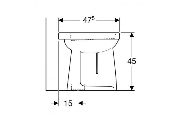 Geberit 300 comfort verhoogd toilet met vlakspoel AO  6cm