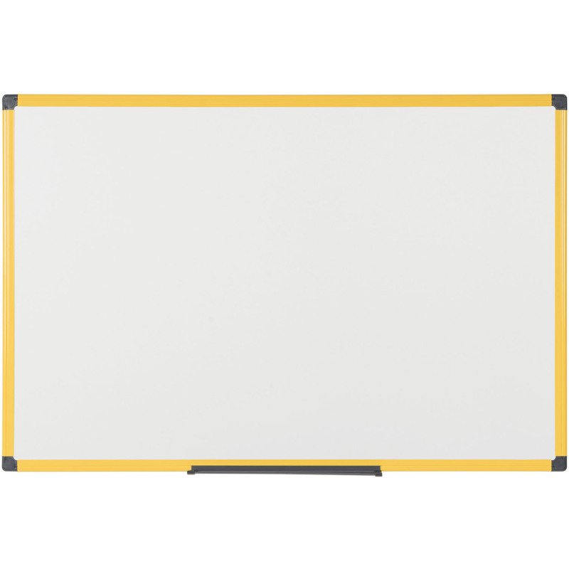 Tableau blanc acier émaillé cadre jaune 180 x 120 cm Ultrabrite Bi-Office