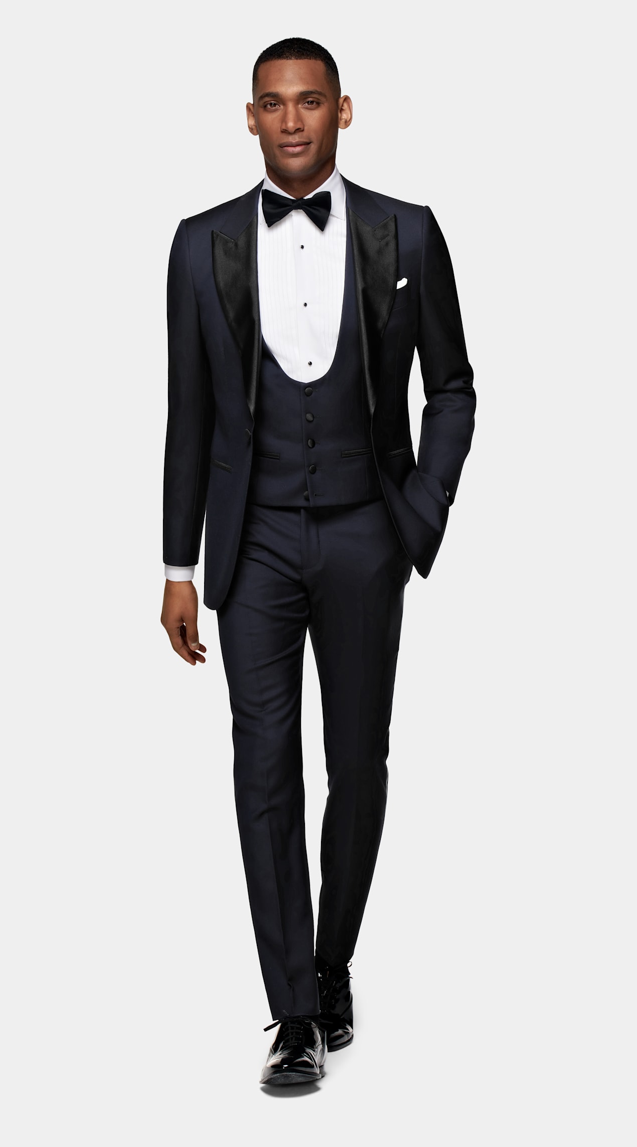 Gilet de smoking bleu marine