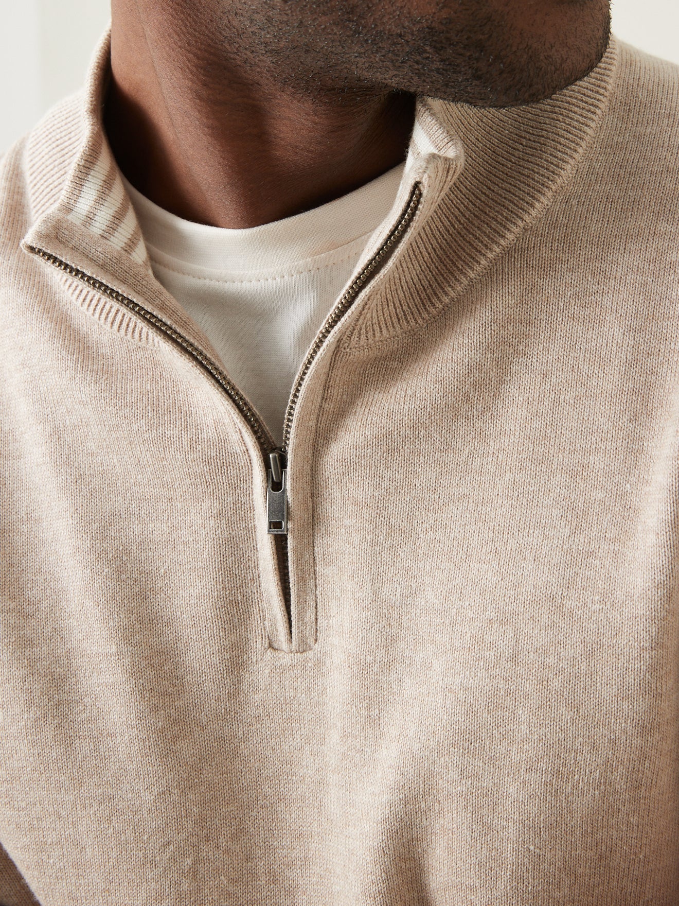 Pull homme col montant zippé