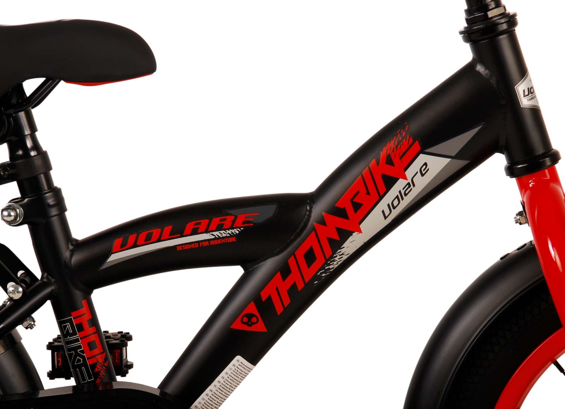 Kinderfahrrad Thombike für Jungen 14 Zoll Kinderrad in Schwarz Rot
