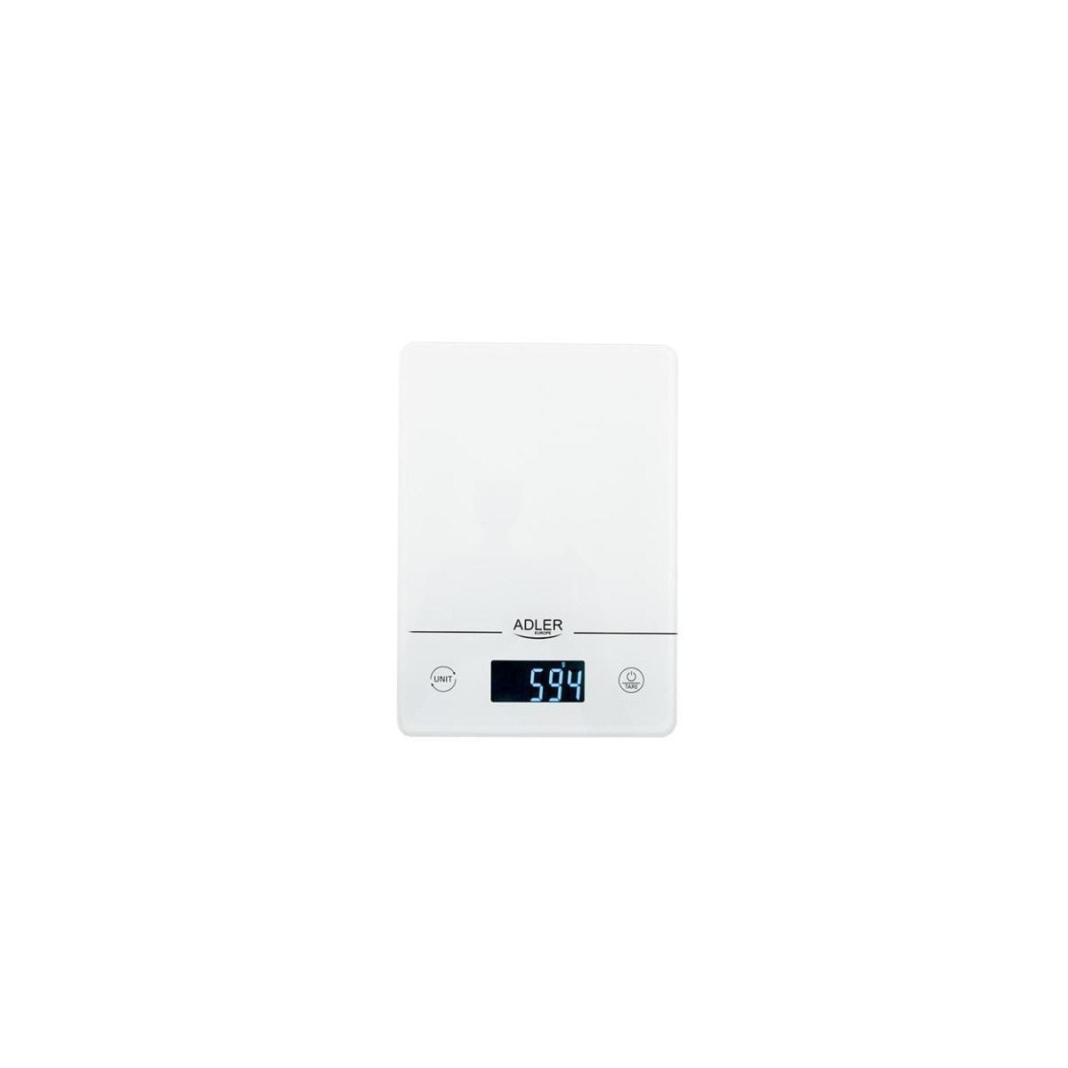 Adler Kjøkkenvekter AD 3170 Maksimal vekt (kapasitet) 15 kg, eksamen 1 g, Displaytype LCD, hvit