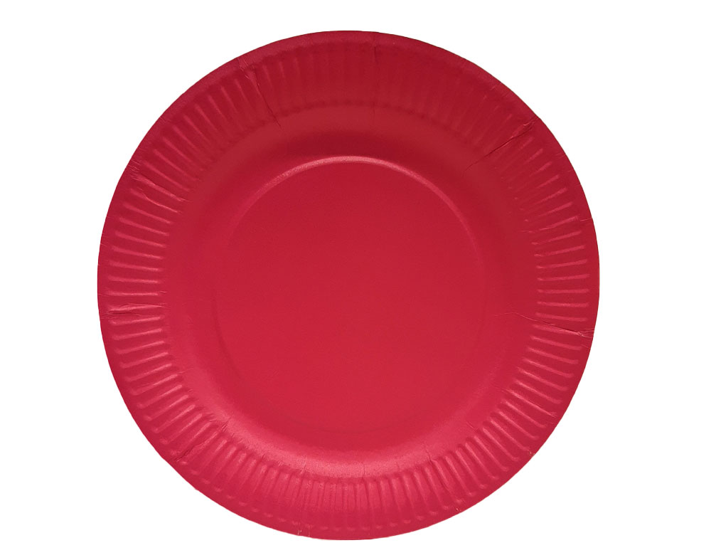 PRATO DE CARTÃO ACTUEL ROSA 23CM 10 UNIDADES